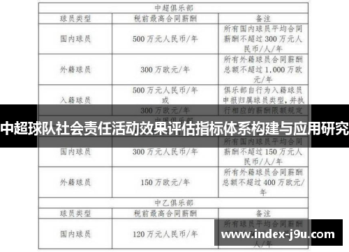 中超球队社会责任活动效果评估指标体系构建与应用研究