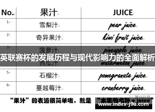 英联赛杯的发展历程与现代影响力的全面解析